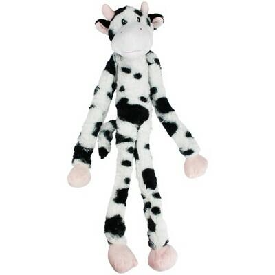 Multipet Swingin' Slevin Cow Dog Toy White/Black 29 Inch Plush Squeaky