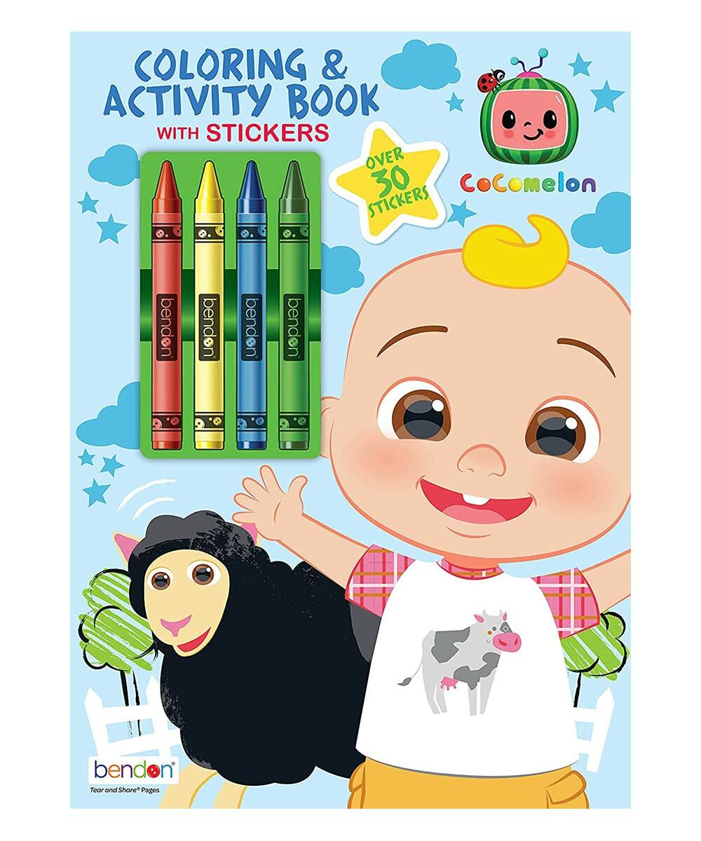 CoComelon 48 Page Coloring Book with 4 Crayons Kids Activity Fun