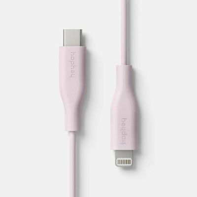 [Like New] heyday 3ft Lightning to USB-C Cable Light Pink Apple MFi Certified