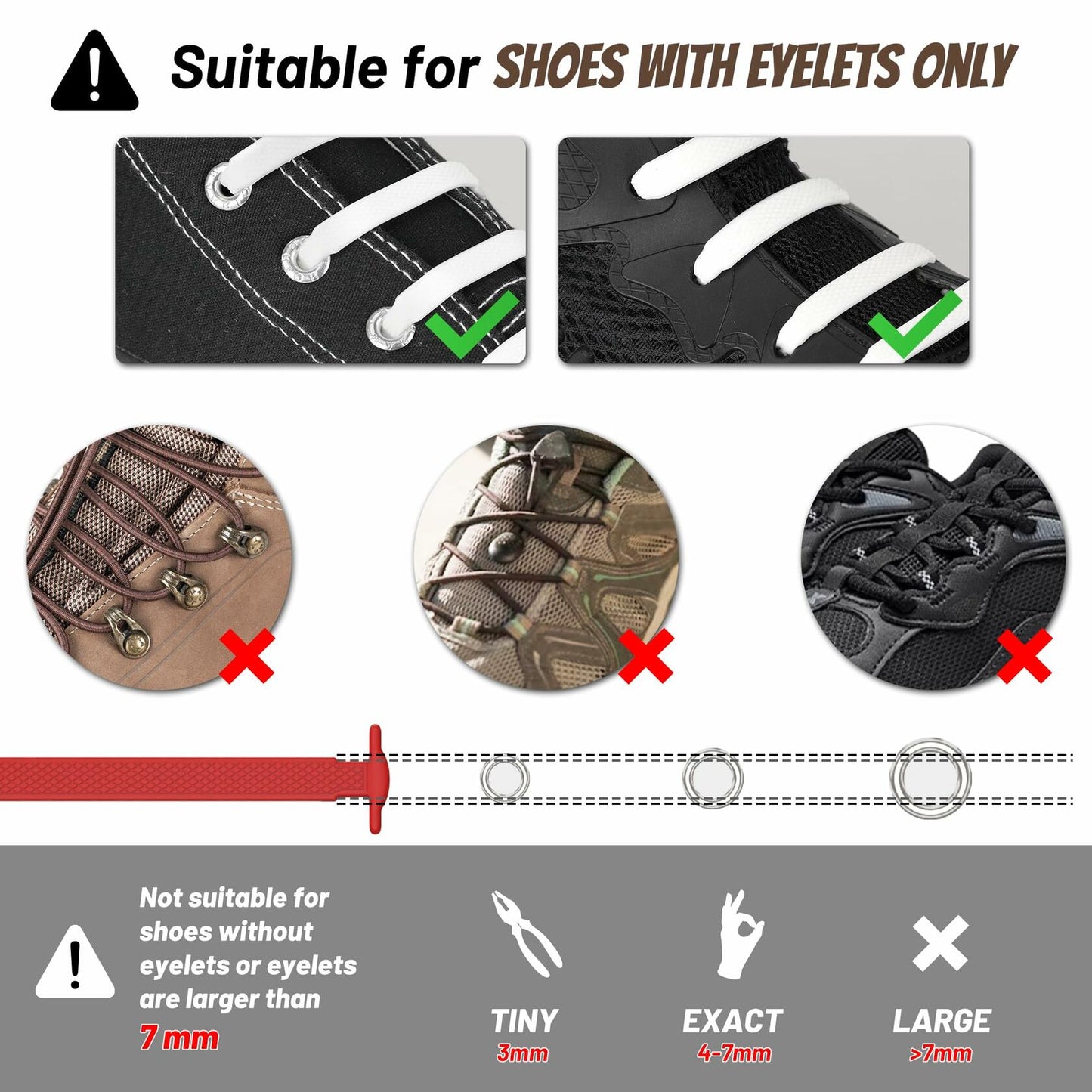 HOMAR No Tie Shoelaces Stretch Silicone Elastic Unisex Shoe Laces