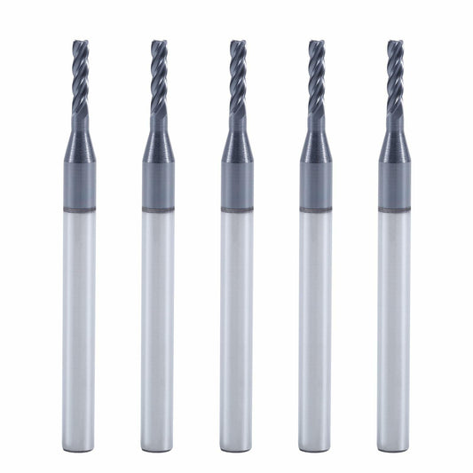 XYunEnZ ISB 1/16'' Carbide Square End Mill Set 5 Flute Micro Grain 5 Pcs