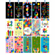 HUGAUTISM 180 Pcs Autism Awareness Calming Sensory Bookmarks Multicolor