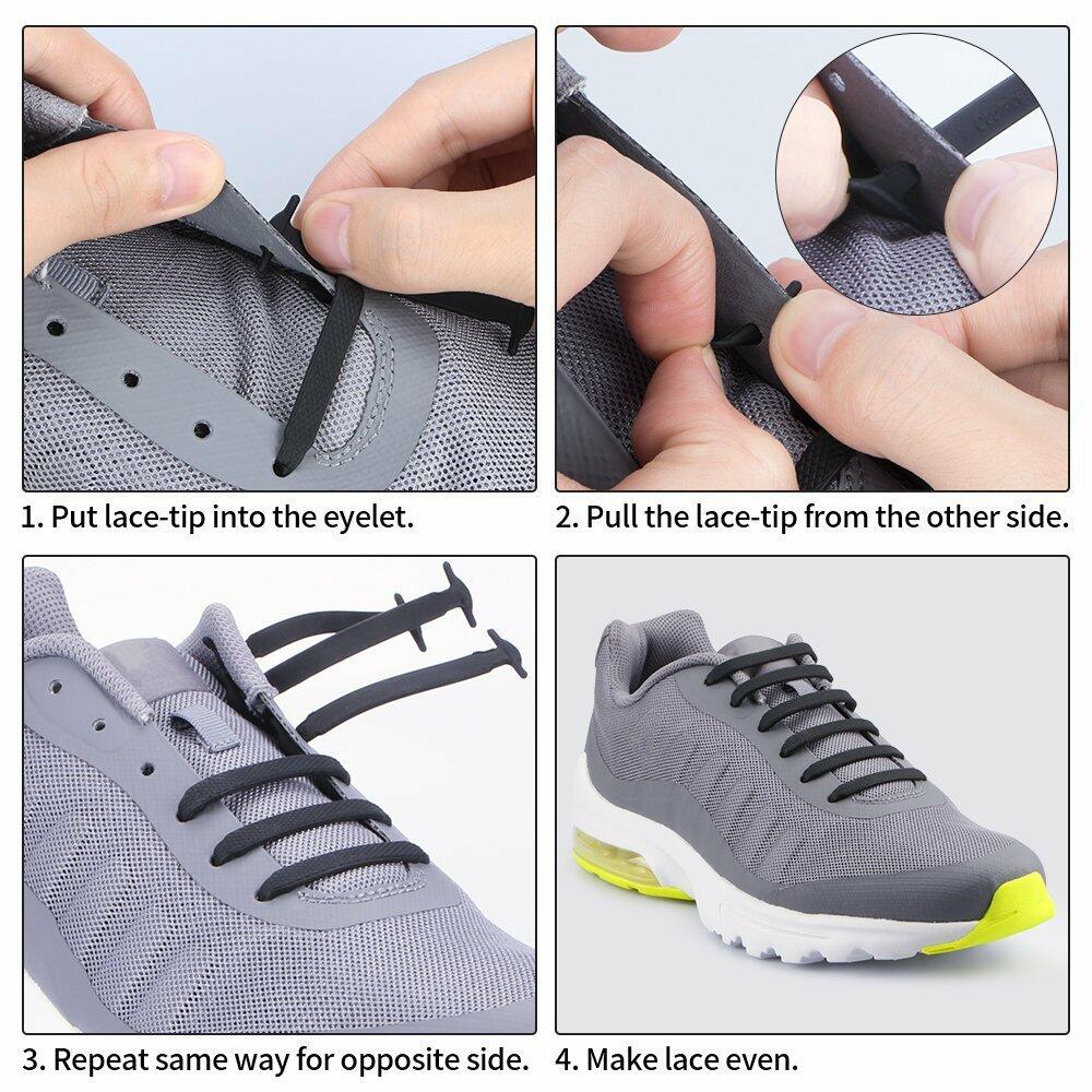 HOMAR No Tie Shoelaces Stretch Silicone Elastic Unisex Shoe Laces