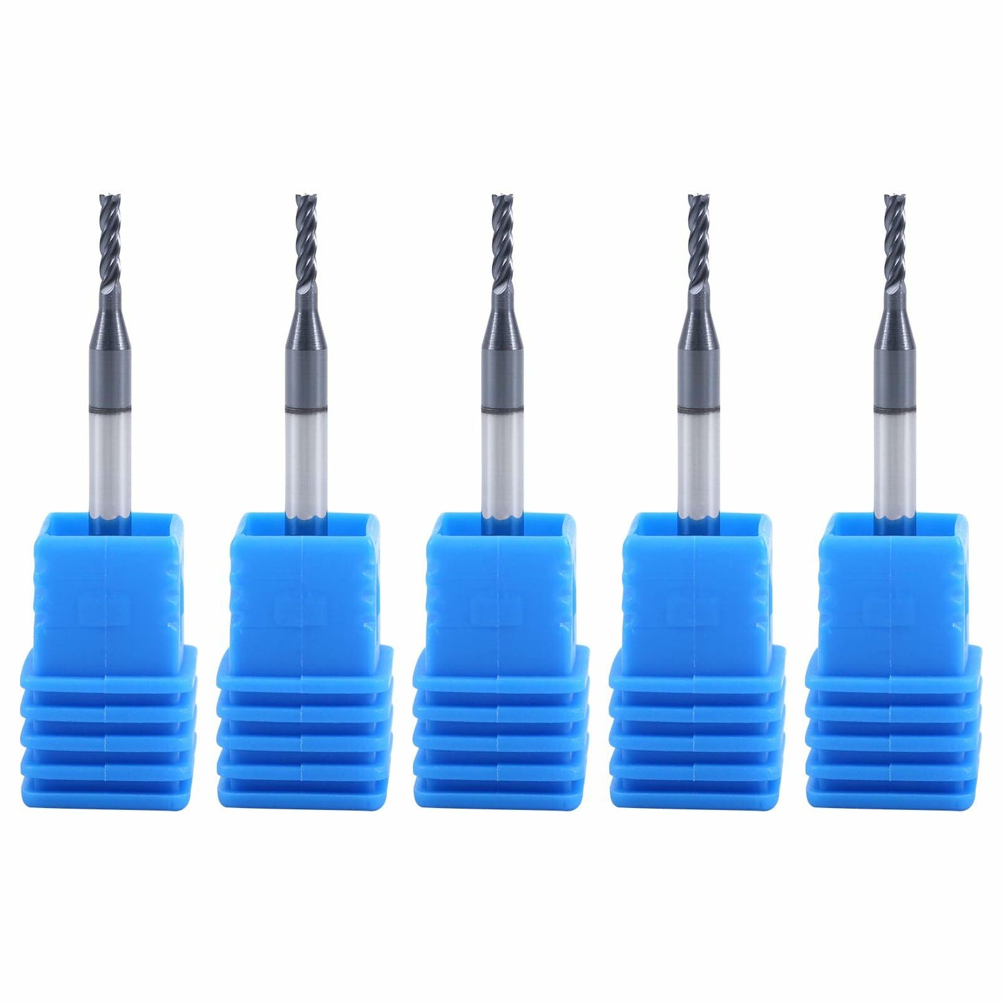 XYunEnZ ISB 1/16'' Carbide Square End Mill Set 5 Flute Micro Grain 5 Pcs