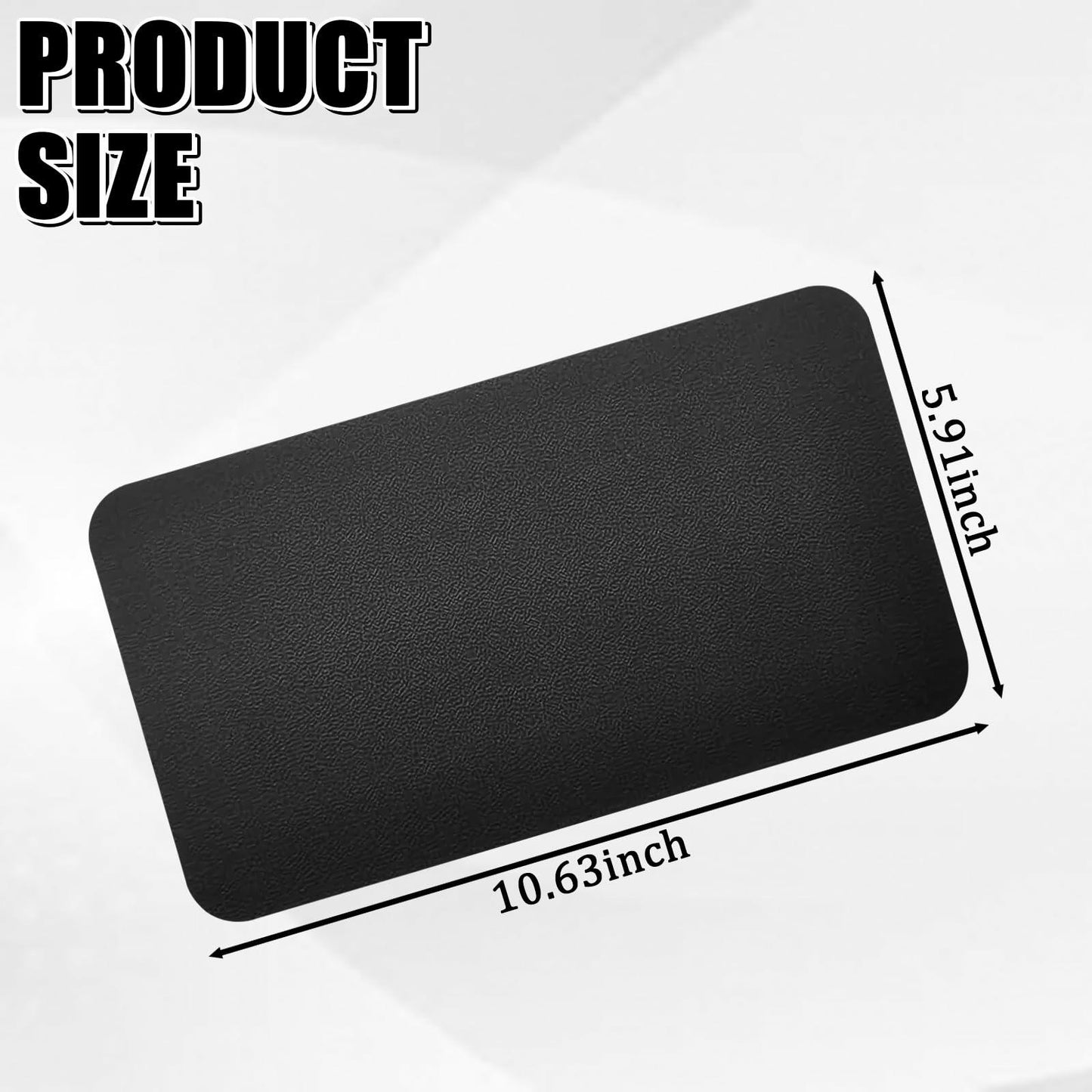 Tobenbone Car Dashboard Anti-Slip Rubber Mat 10.6x5.9 Black Grid