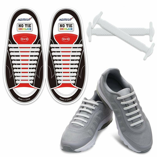 HOMAR No Tie Shoelaces Stretch Silicone Elastic Unisex Shoe Laces