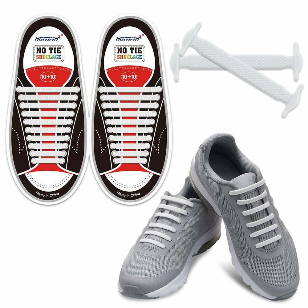 HOMAR No Tie Shoelaces Stretch Silicone Elastic Unisex Shoe Laces