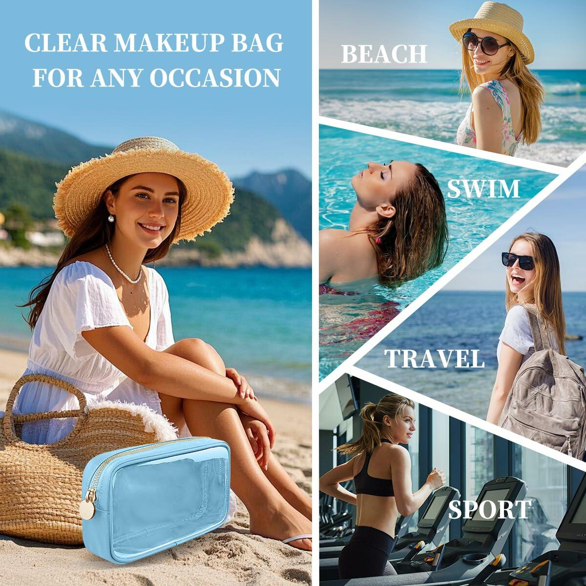 PRRQFJZS Clear Waterproof Makeup Bag Travel Organizer Zipper Yellow