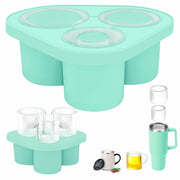 Azooken Silicone Ice Cube Tray with Lid & Bin for 30-40oz Tumbler Blue 3 Pcs