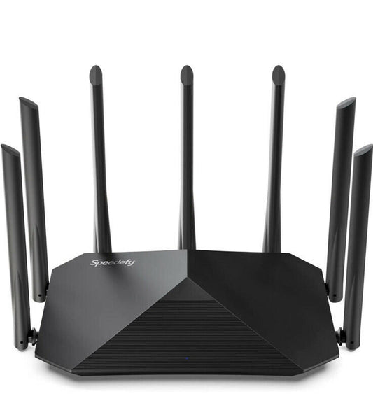 [Like New] Speedefy AC2100 Dual Band Gigabit Smart WiFi Router K7 Black 4 LAN Ports