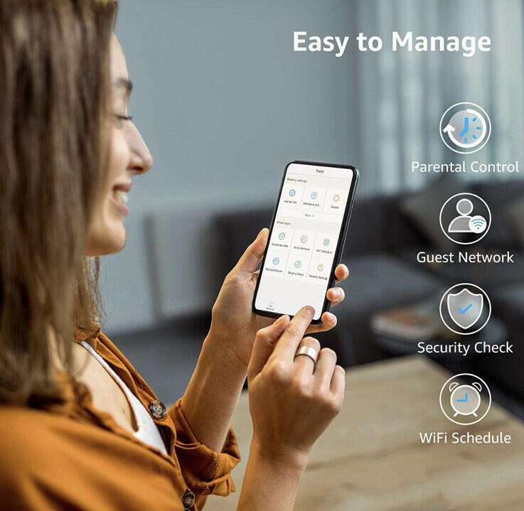 [Like New] Speedefy AC2100 Dual Band Gigabit Smart WiFi Router K7 Black 4 LAN Ports