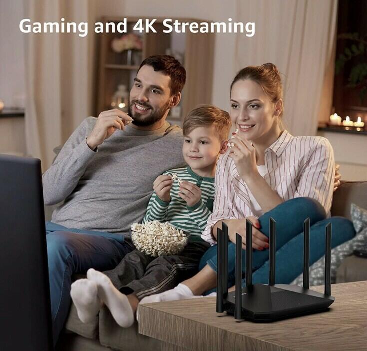 [Like New] Speedefy AC2100 Dual Band Gigabit Smart WiFi Router K7 Black 4 LAN Ports