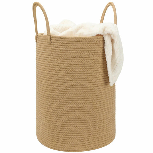 [Like New] Eblog 58L Cotton Rope Laundry Basket 20x15 Brown Woven Storage Basket