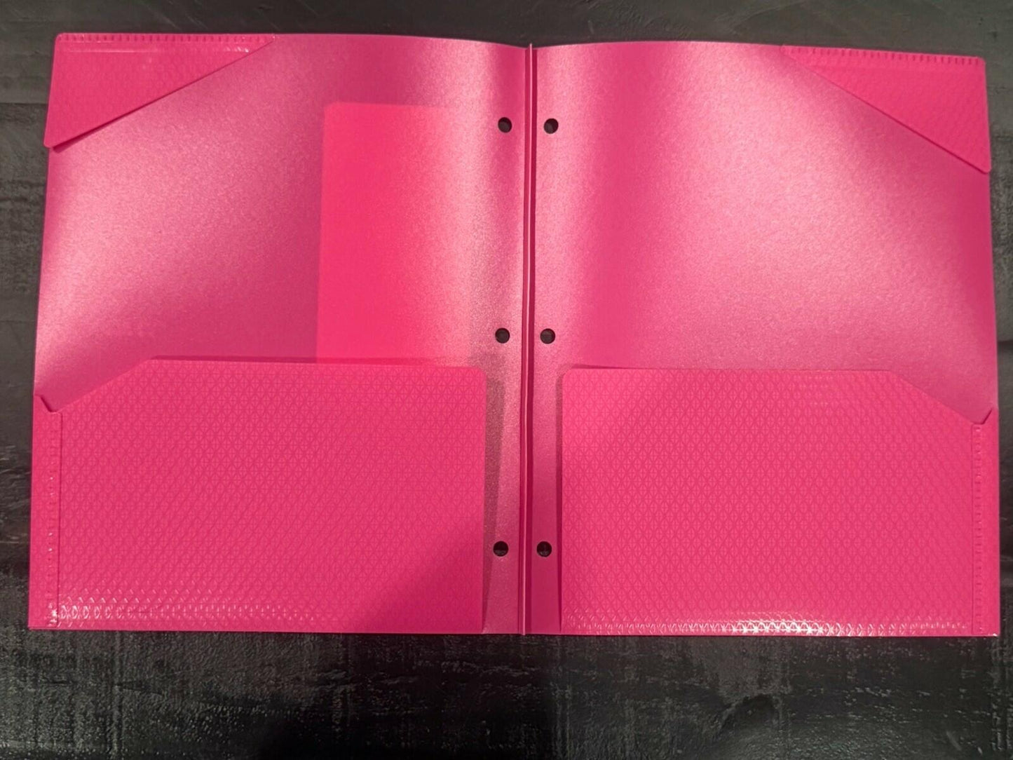 Mead Five Star Plastic Stay-Put Tab 2 Pocket Folders Pink 6 Pack 11.75x9.5