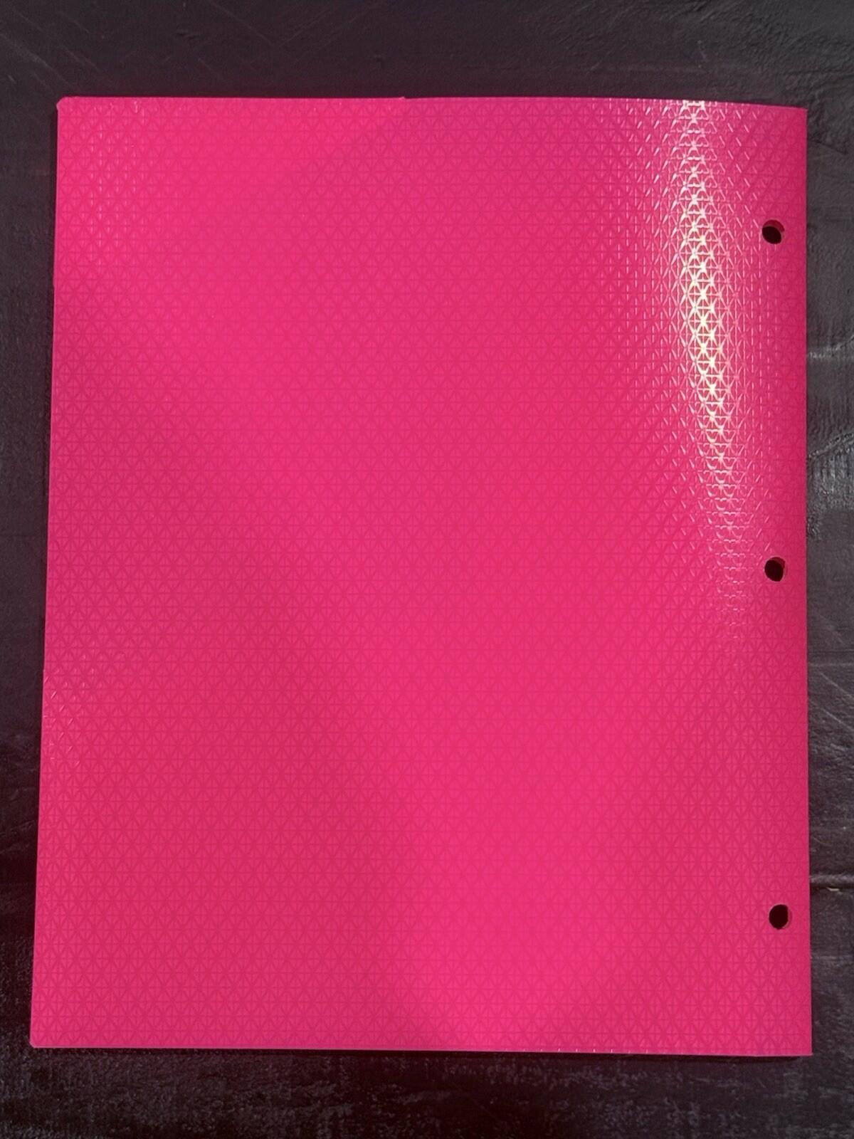 Mead Five Star Plastic Stay-Put Tab 2 Pocket Folders Pink 6 Pack 11.75x9.5