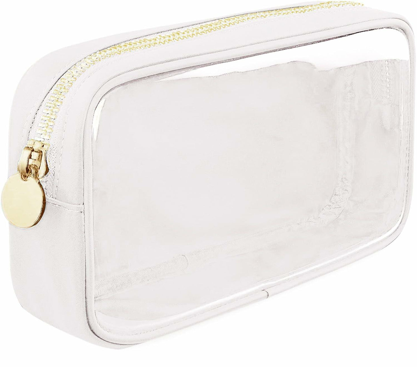 PRRQFJZS Clear Waterproof Makeup Bag Cosmetic Organizer Travel M White