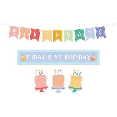 Pippi Post Classroom Birthday Bulletin Board Kit 182pcs Teacher Supplies