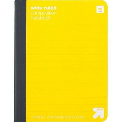 up&up Wide Ruled Yellow Composition Notebook 7.5x9.75 70 Pages Hard Cover