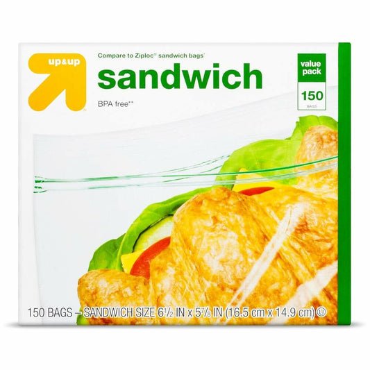 [Like New] Up & Up Sandwich Bags Clear Plastic Small 150ct