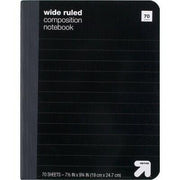 up&up Wide Ruled Black Marble Hardcover Composition Notebook 7.5x9.75 70pg