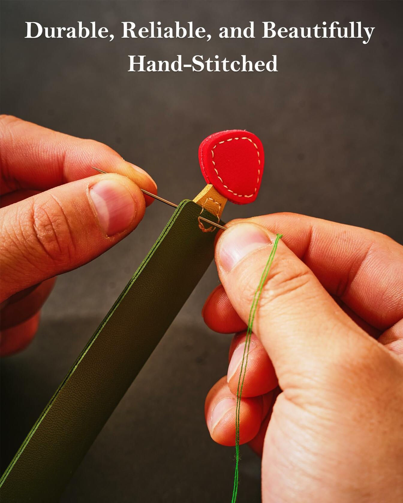 GIHOP Leather Mushroom Bookmarks 3 PCS Blue Green Yellow Handmade Cute