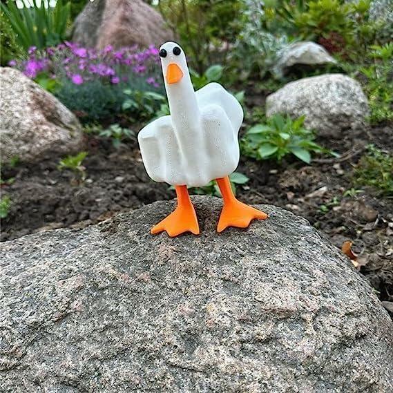 Hoxxu Funny Duck Figurine Resin Desk Garden Ornament Decorative Gift
