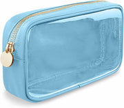 PRRQFJZS Clear Waterproof Makeup Bag Travel Organizer Zipper M Blue