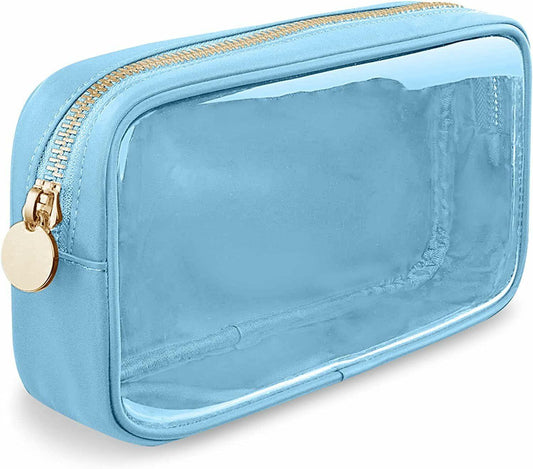 PRRQFJZS Clear Waterproof Makeup Bag Travel Organizer Zipper M Blue