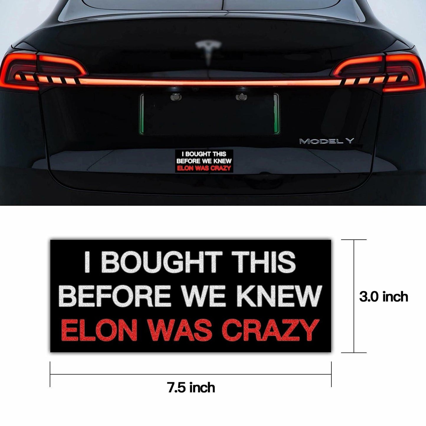 Funny Car Bumper Sticker 7.5x3 in Black 2 Pack – Humor Auto Decal Set