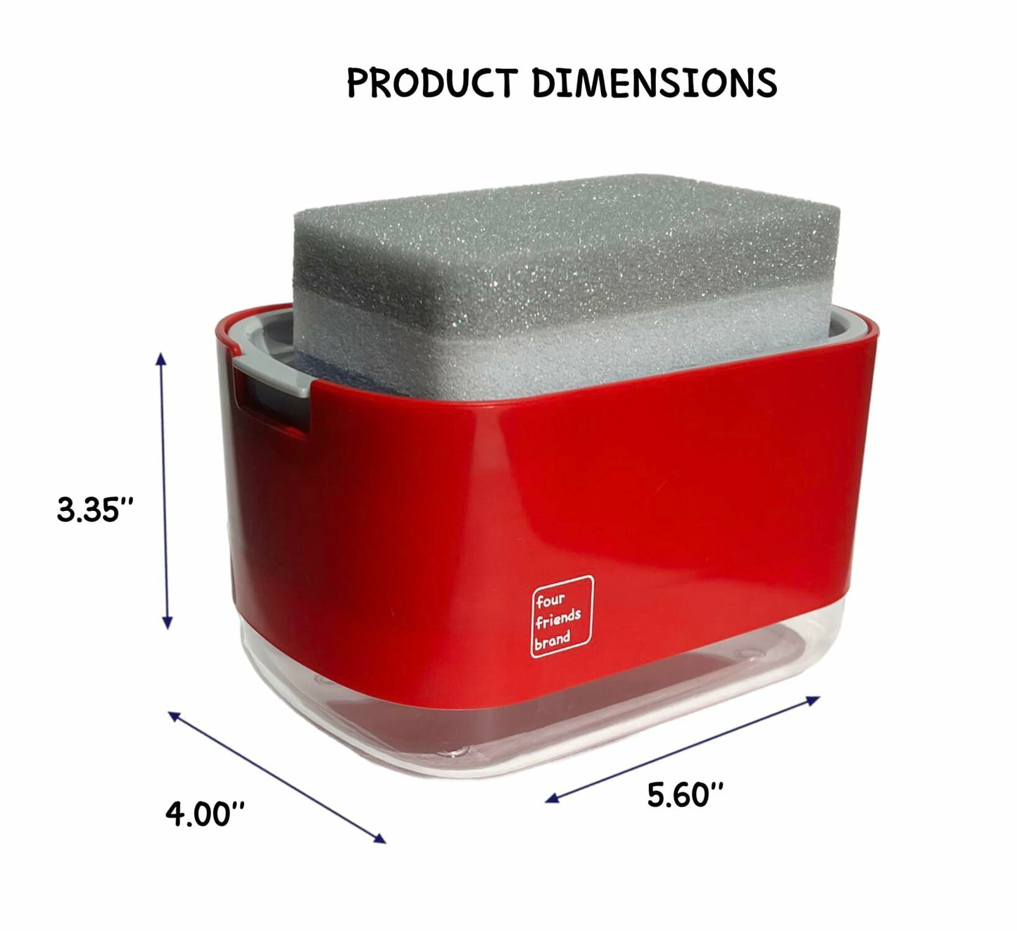 Four Friends 2-in-1 Dish Soap Dispenser with Sponge Holder Beige