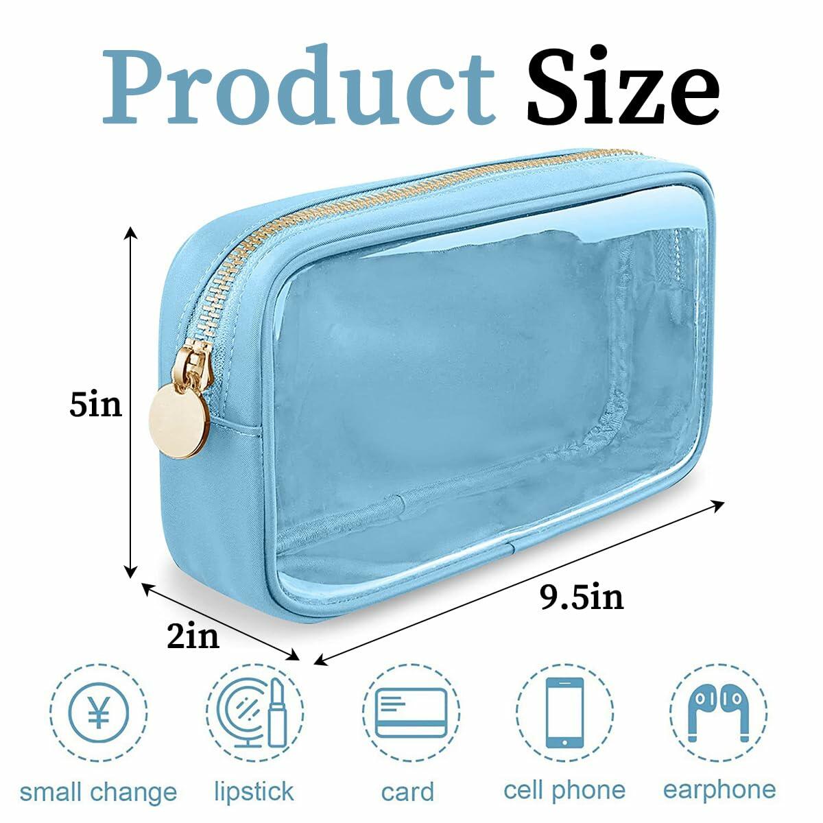 PRRQFJZS Clear Waterproof Makeup Bag Travel Organizer Zipper M Blue