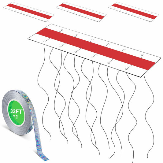 Qualirey Swallow Shield Transparent 3x11 Adhesive Strips 6 Pcs Bird Deterrent