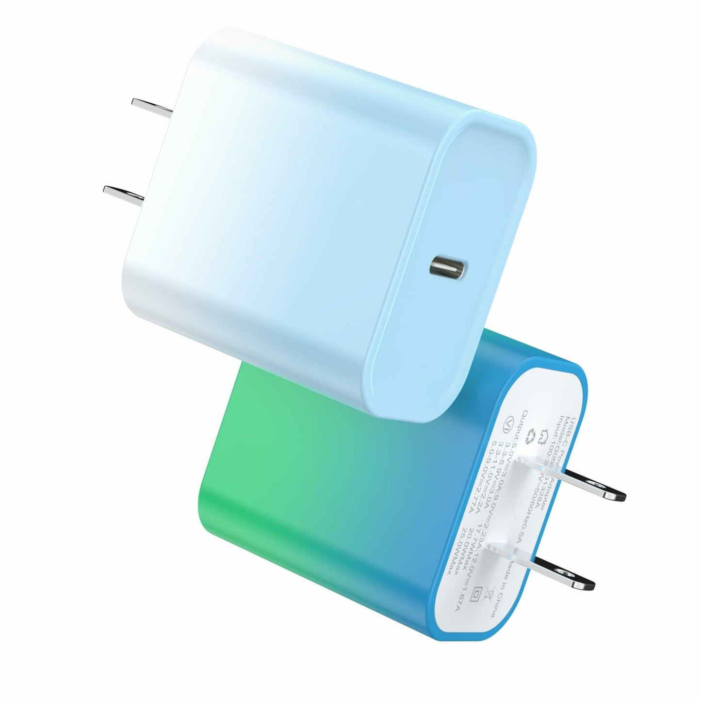 iGENJUN 2Pack USB C Charger Block 20W Fast Charging Type C Wall Charger Gradient