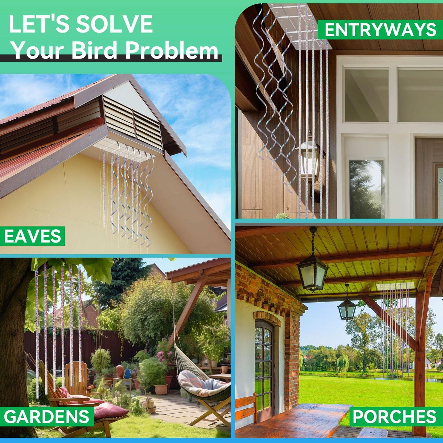 Qualirey Swallow Shield Transparent 3x11 Adhesive Strips 6 Pcs Bird Deterrent