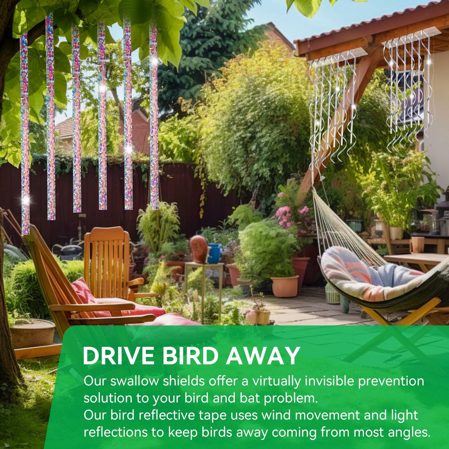 Qualirey Swallow Shield Transparent 3x11 Adhesive Strips 6 Pcs Bird Deterrent
