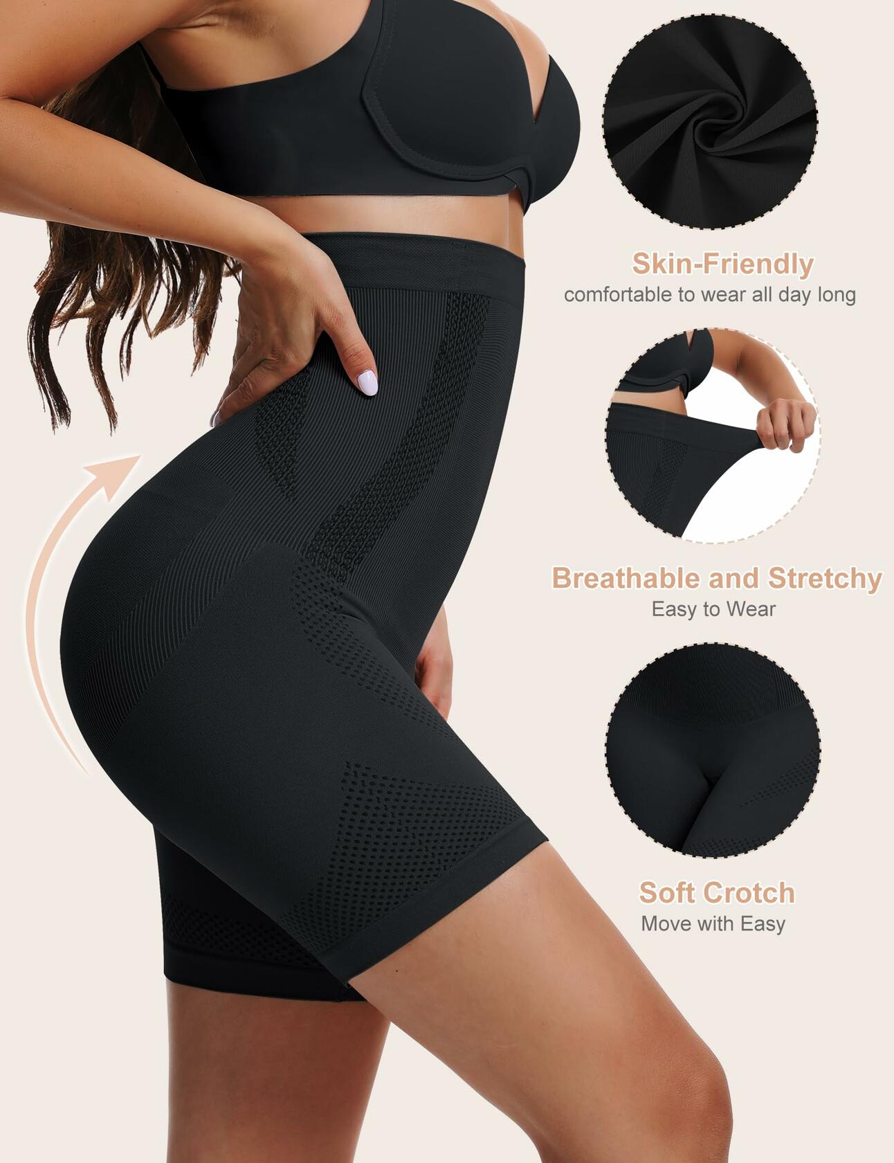 Sarin Mathews Women’s Tummy Control Shapewear Shorts High Waisted Body Shaper