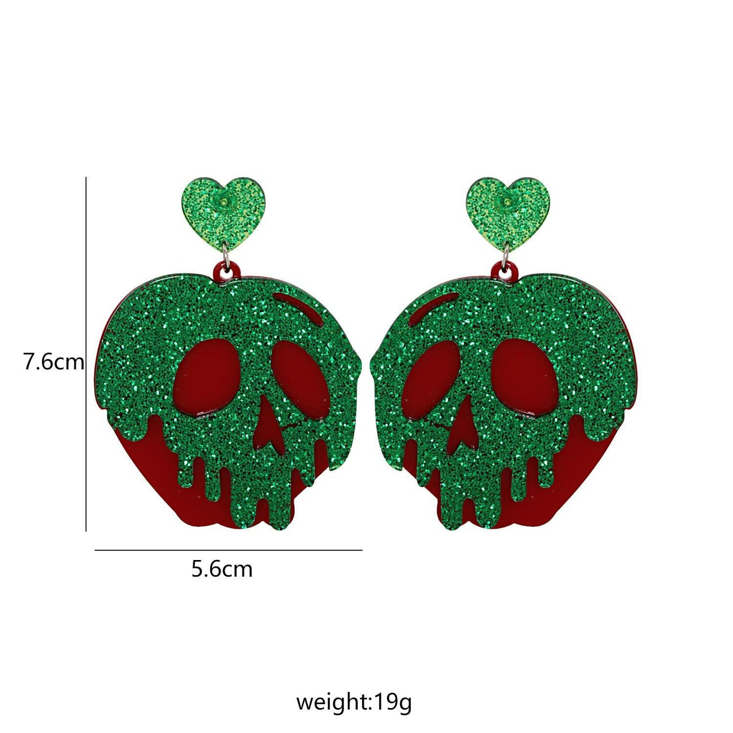 3 Pairs Halloween Horror Skull Earrings acrylic Gothic Skull Pumpkin Earring For