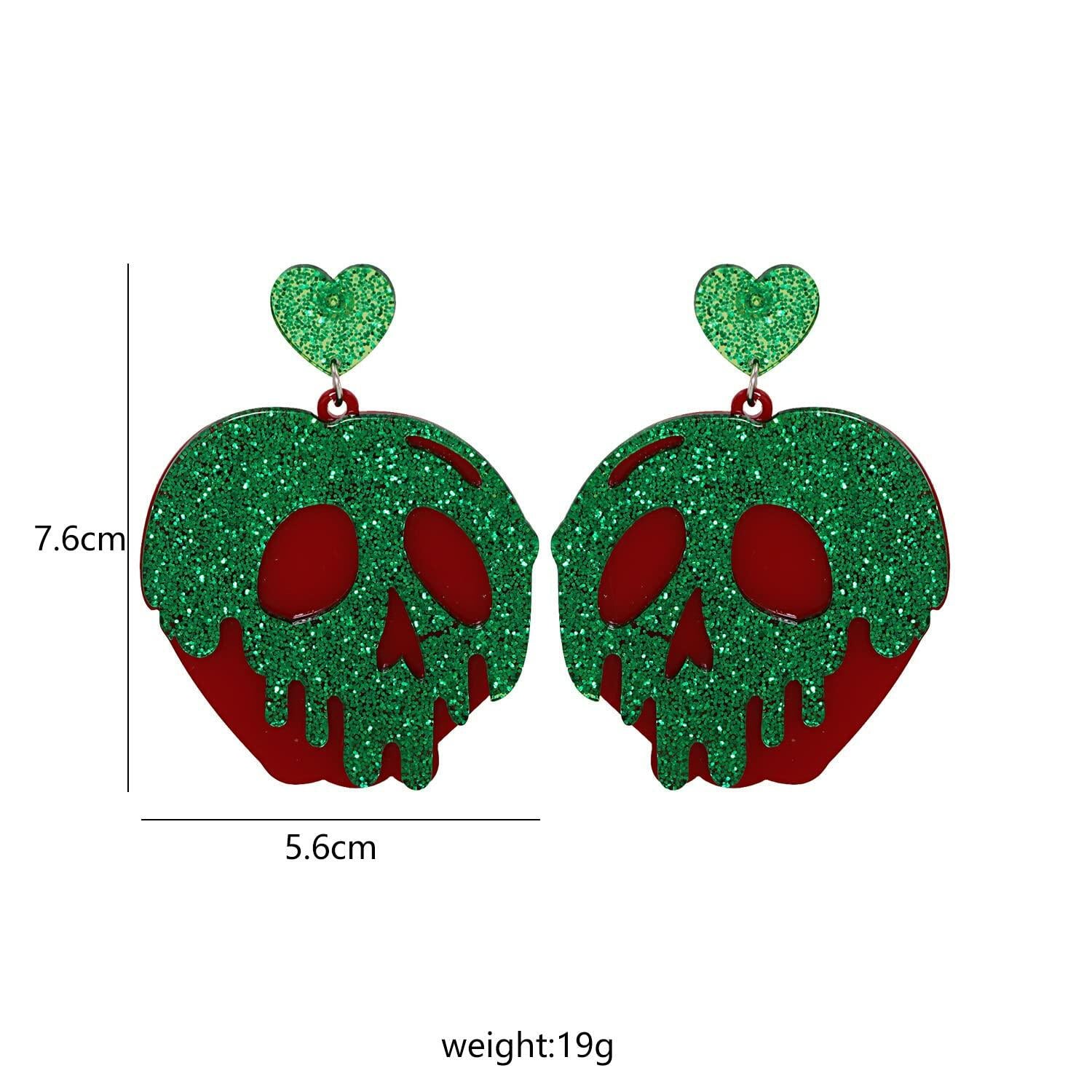 3 Pairs Halloween Horror Skull Earrings acrylic Gothic Skull Pumpkin Earring For