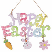 Easter Door Hanging Decor, Easter Wreaths for Front Door Cute Flower Bunny