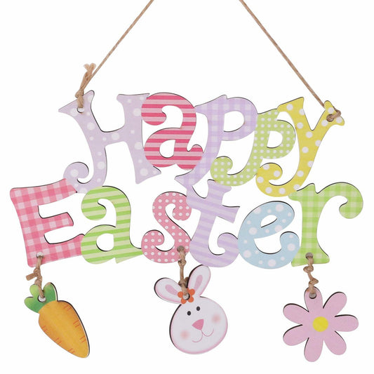 Easter Door Hanging Decor, Easter Wreaths for Front Door Cute Flower Bunny