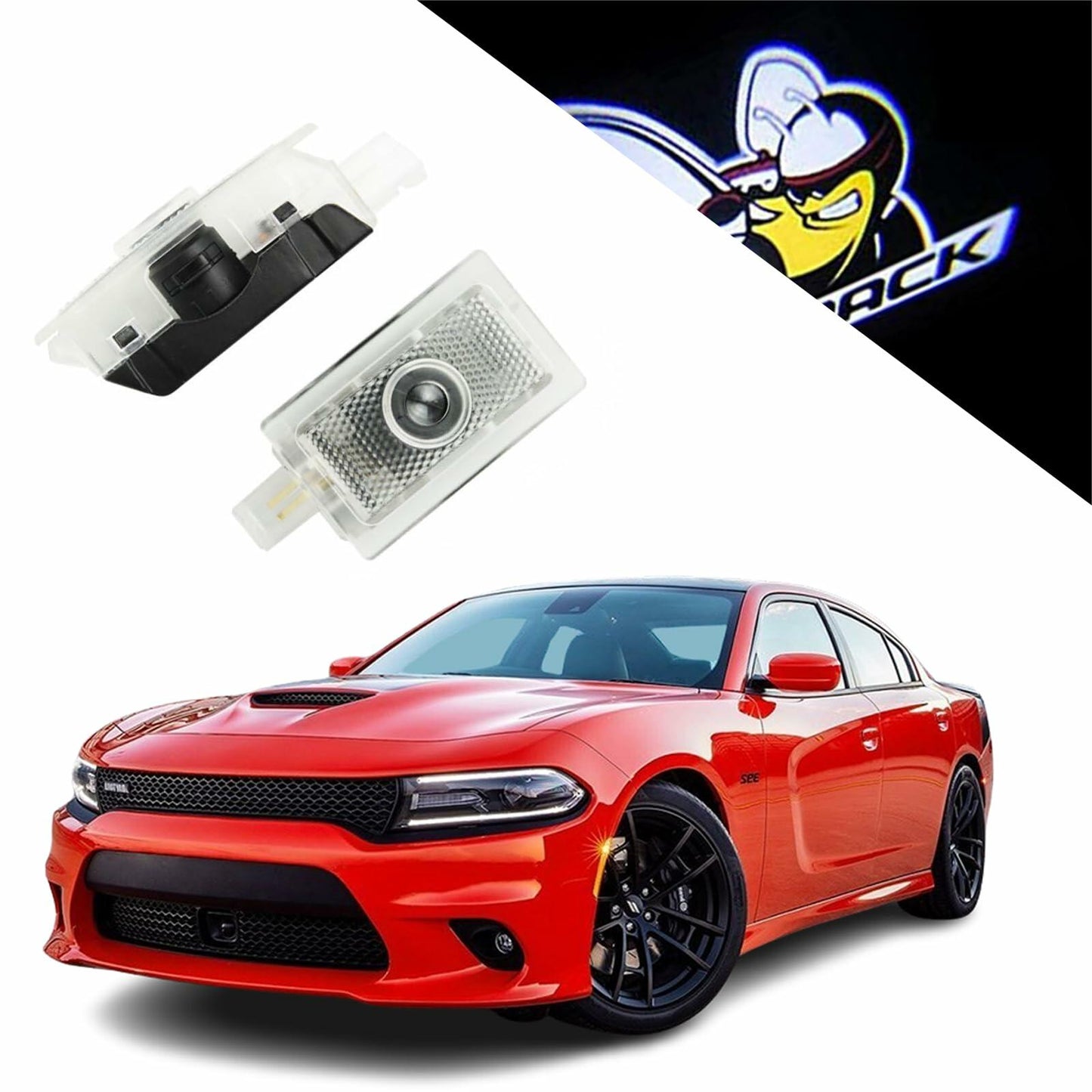 Reanna 2pcs Never Fade Car Door Lights Logo Projector Compatible with Dodge