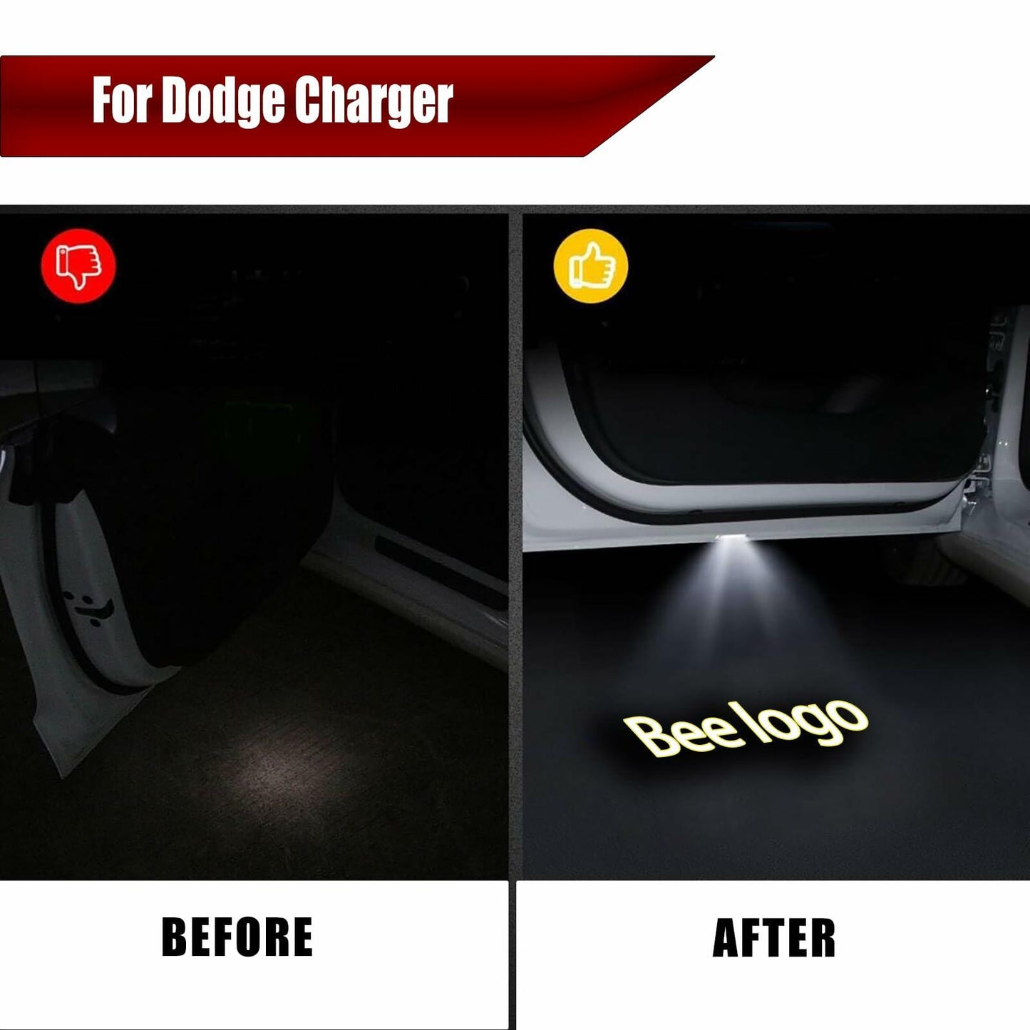 Reanna 2pcs Never Fade Car Door Lights Logo Projector Compatible with Dodge