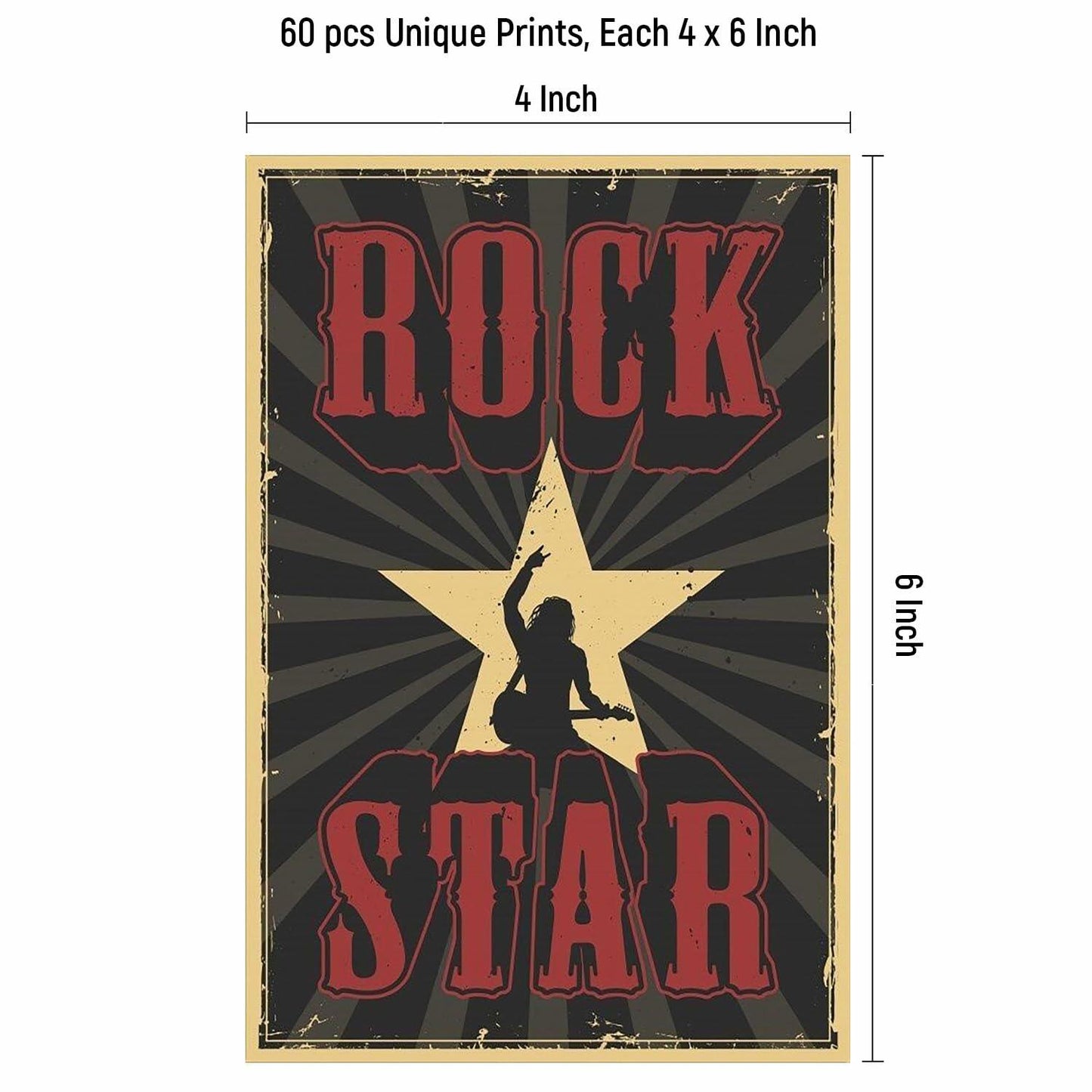 JZHLLOY Punk Hip Hop Rap Wall Collage Kit Retro Black Paper Posters