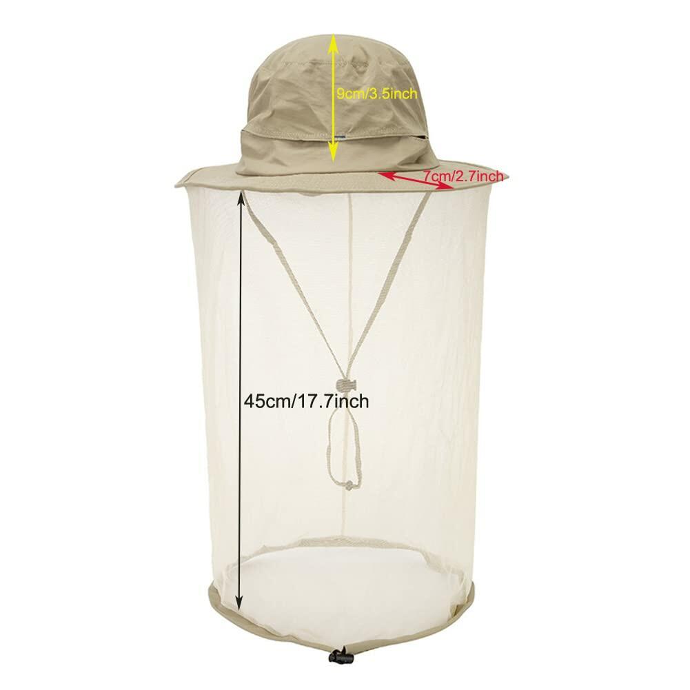 TOPOQ Women Safari Sunhat with Mosquito Net Boonie Hat Khaki Polyester
