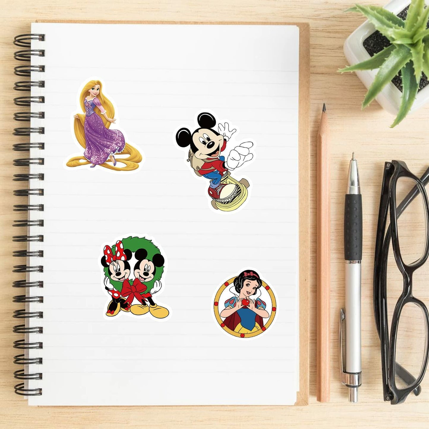 WDWLL 100 Cute Cartoon Vinyl Stickers for Laptop Skateboard Water Bottles