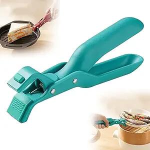 Pfleliey Multi-Purpose Silicone Anti-Scald Bowl Holder Clip Green 7.4x3.5x1.5in