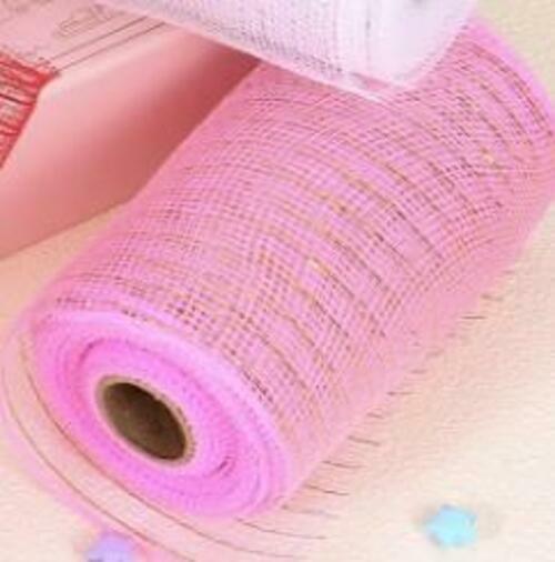 PATIKIL Decorative Mesh Ribbon Roll 5.9in x 10yd Pink 2pcs Classic Style