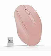 W-PROLUD Wireless Mouse Bluetooth 5.2 2.4G Dual Mode Ergonomic Pink