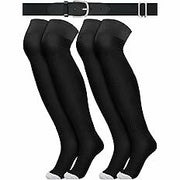 Londkaron Elite Baseball Softball Socks & Belt Combo Black 2 Pairs Size S