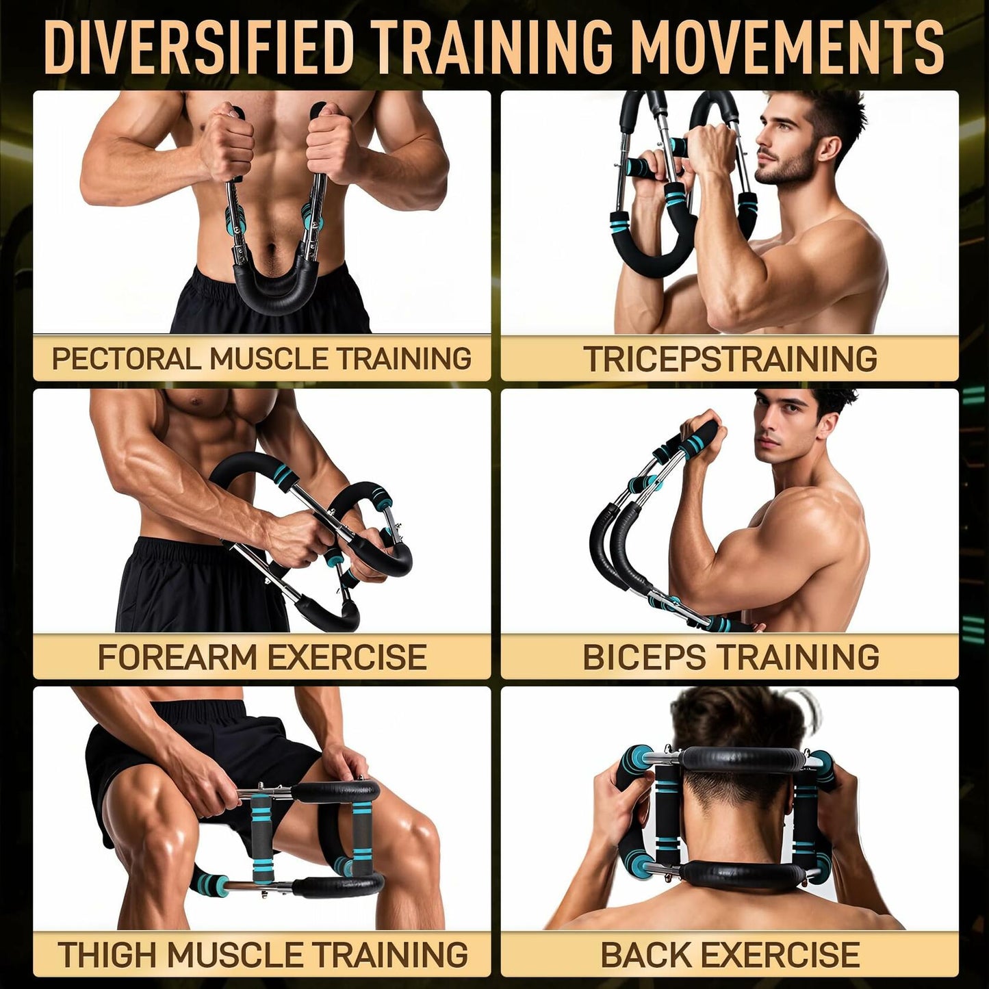 Cotftr Twister Arm Trainer Adjustable Chest Workout Equipment Blue 20-60lb